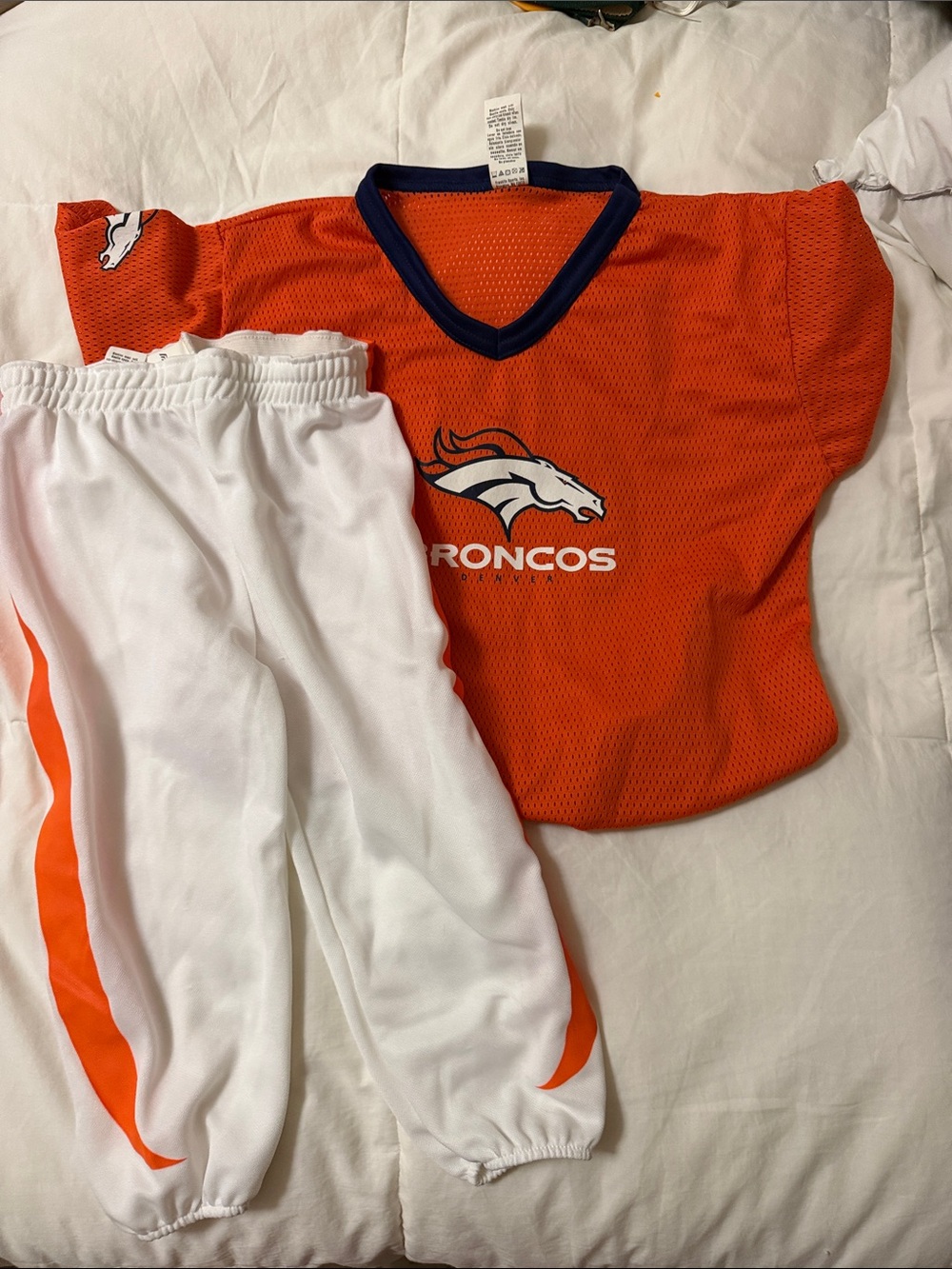 Broncos Kids Orange Football Costume Jersey & Pants
